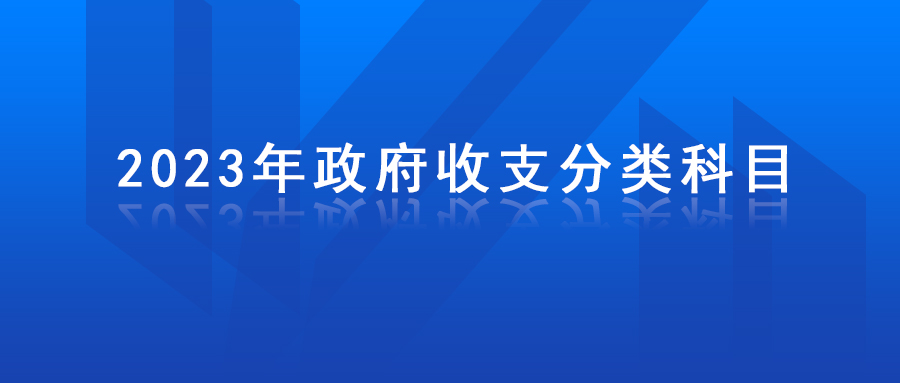 2023年政府收支分类科目公布